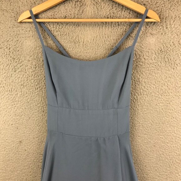 New Lulu's All About Love Slate Blue‎ Maxi Dress for Bridesmaid size L - Picture 5 of 16